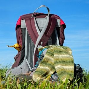 Wanderrucksack bei einer Wanderung im Schwarzwald.